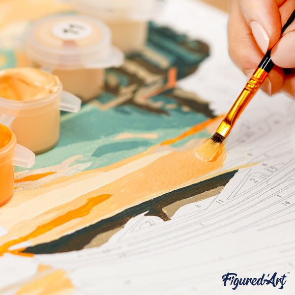 Mini Paint by numbers 8"x8" framed - Tropical Sloth