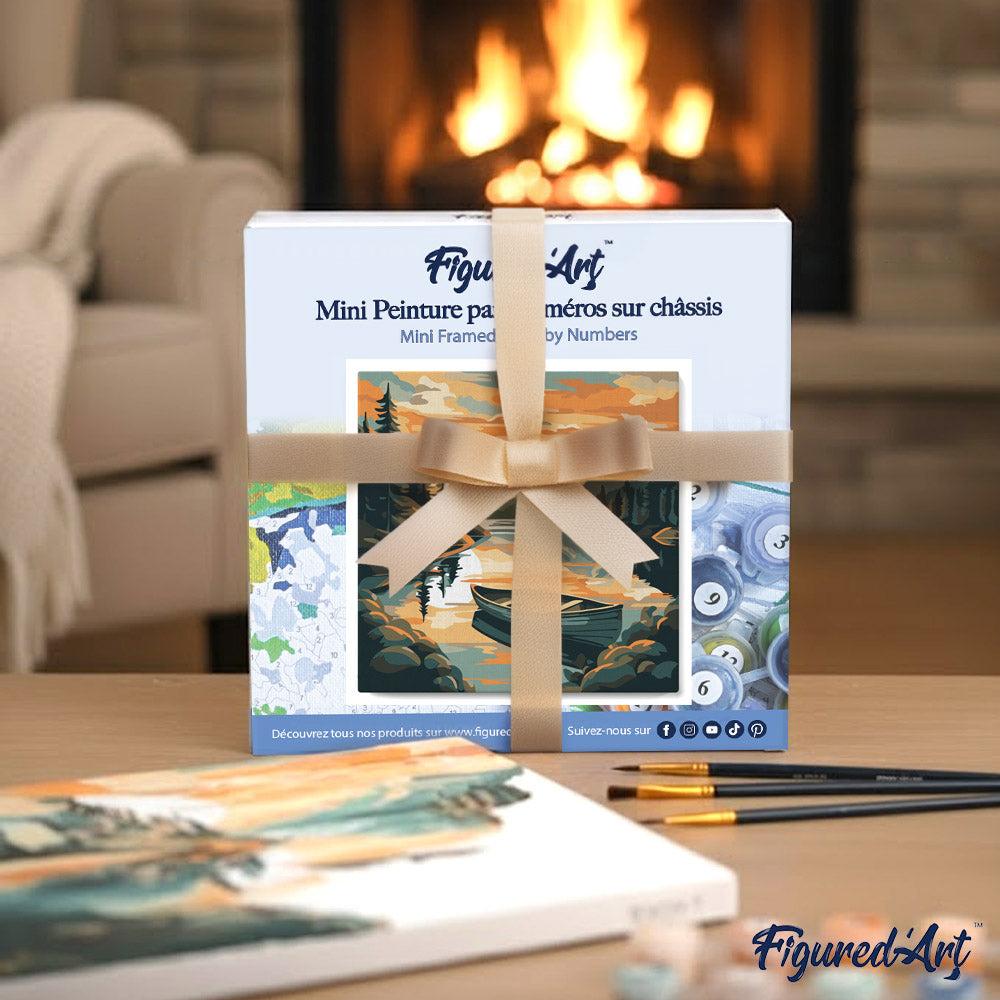 Mini Paint by numbers 8"x8" framed - Owl Abstract Pop Art