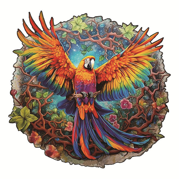 Wooden Puzzle - Parrot in Flight