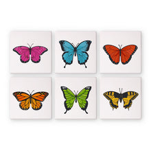 Load image into Gallery viewer, Mini Paint by numbers 6&quot;x6&quot; (6 pieces) - Colorful Butterfly