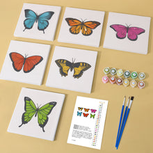 Load image into Gallery viewer, Mini Paint by numbers 6&quot;x6&quot; (6 pieces) - Colorful Butterfly