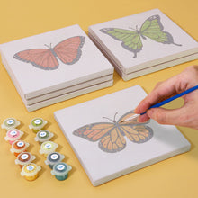 Load image into Gallery viewer, Mini Paint by numbers 6&quot;x6&quot; (6 pieces) - Colorful Butterfly