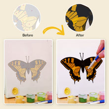 Load image into Gallery viewer, Mini Paint by numbers 6&quot;x6&quot; (6 pieces) - Colorful Butterfly