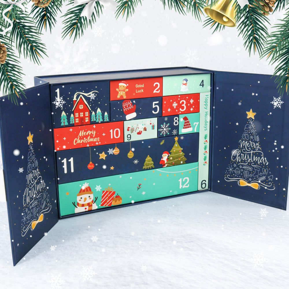 Paint by Numbers Advent Calendar 2025 - Merry Christmas (Blu-12 boxes)
