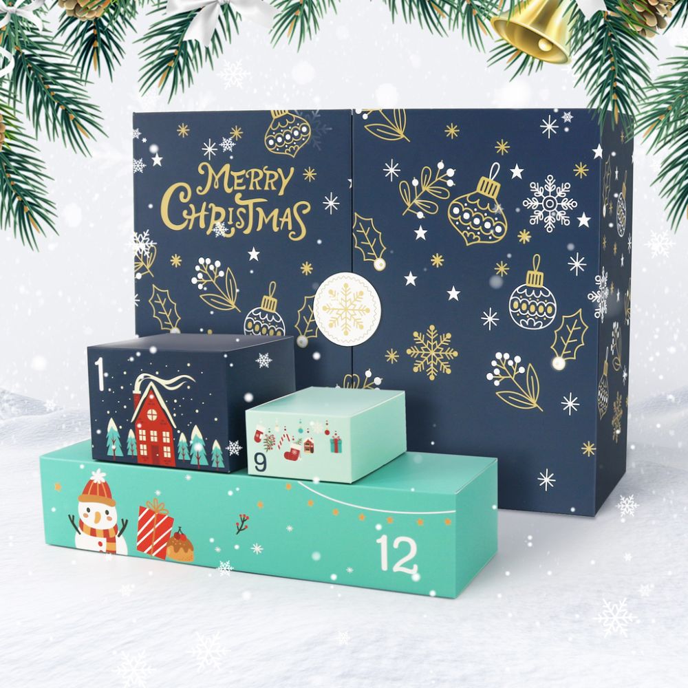 Paint by Numbers Advent Calendar 2025 - Merry Christmas (Blu-12 boxes)