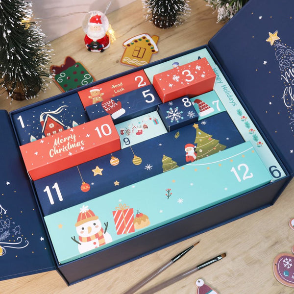 Paint by Numbers Advent Calendar 2025 - Merry Christmas (Blu-12 boxes)
