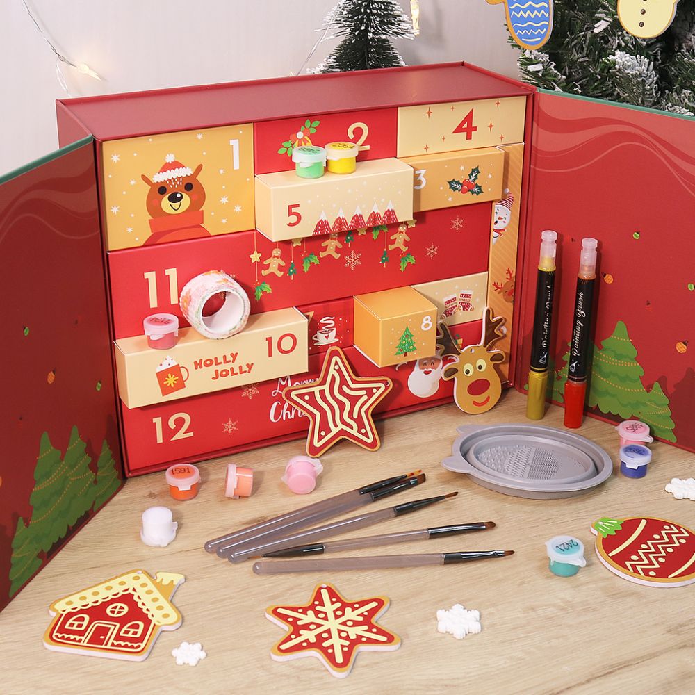 Paint by Numbers Advent Calendar 2025 - Holly Jolly (Red-12 boxes)