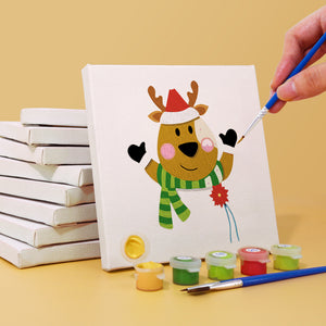 Mini Paint by numbers 6"x6" (9 pieces) - Cute Christmas Characters