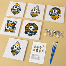 Load image into Gallery viewer, Mini Paint by numbers 6&quot;x6&quot; (6 pieces) - Soccer Logo Series