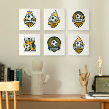 Load image into Gallery viewer, Mini Paint by numbers 6&quot;x6&quot; (6 pieces) - Soccer Logo Series