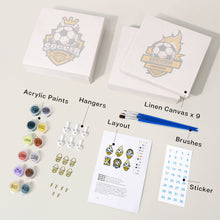 Load image into Gallery viewer, Mini Paint by numbers 6&quot;x6&quot; (6 pieces) - Soccer Logo Series