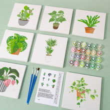 Load image into Gallery viewer, Mini Paint by numbers 6&quot;x6&quot; (9 pieces) - Modern Plant Art