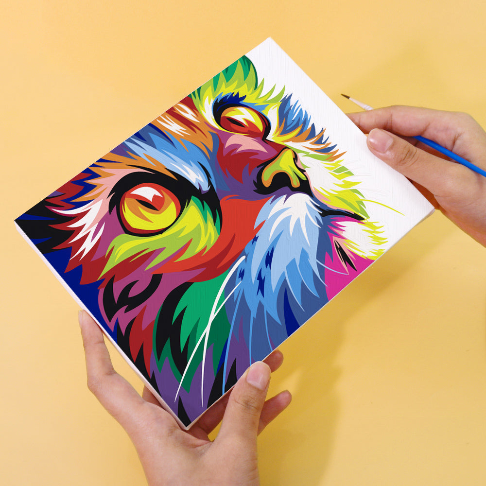 Mini Paint by numbers 6 pieces - Colorful Abstract Animals