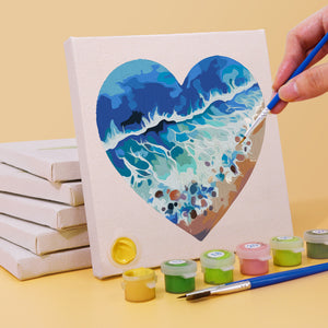 Mini Paint by numbers 6"x6" (6 pieces) - Romantic Beach Scenes