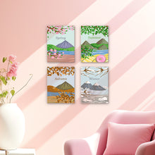 Load image into Gallery viewer, Mini Paint by numbers 6&quot;x8&quot; (4 pieces) - Spring Summer Autumn Winter Art Kit