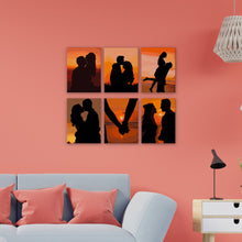 Load image into Gallery viewer, Mini Paint by numbers 6&quot;x8&quot; (6 pieces) - Romantic Sunset Silhouettes