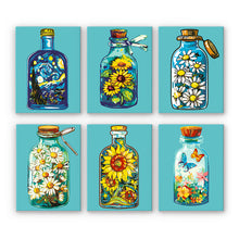 Load image into Gallery viewer, Mini Paint by numbers 6 pieces- Magical Glass Bottle Series