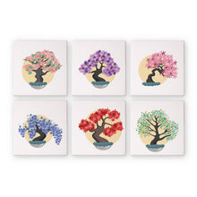 Load image into Gallery viewer, Mini Paint by numbers 6&quot;x6&quot; (6 pieces) - Seasonal Bonsai Tree