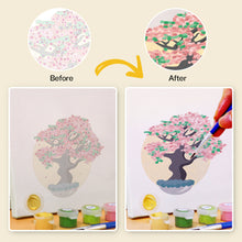 Load image into Gallery viewer, Mini Paint by numbers 6&quot;x6&quot; (6 pieces) - Seasonal Bonsai Tree