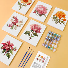 Load image into Gallery viewer, Mini Paint by numbers 6&quot;x8&quot; (6 pieces) - Spring Botanical Garden