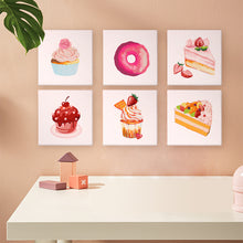 Load image into Gallery viewer, Mini Paint by numbers 6&quot;x6&quot; (6 pieces) - Sweet Desserts Series 2