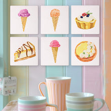 Load image into Gallery viewer, Mini Paint by numbers 6&quot;x6&quot; (6 pieces) - Sweet Desserts Series 3