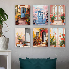 Load image into Gallery viewer, Mini Paint by numbers 6 pieces - European Architecture and Flowers