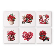 Load image into Gallery viewer, Mini Paint by numbers 6&quot;x6&quot; (6 pieces) - Red Rose Valentine&#39;s Day Series 1