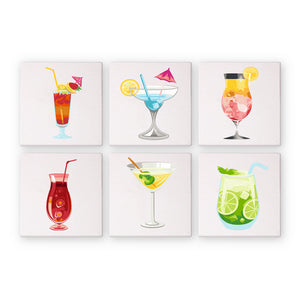 Mini Paint by numbers 6"x6" (6 pieces) - Cocktail Wall Art Series