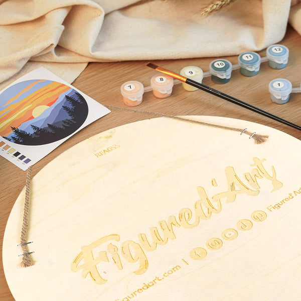 Paint by numbers on Wood Slice - Malibu
