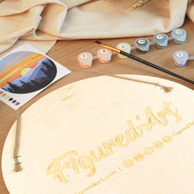 Load image into Gallery viewer, Paint by numbers on Wood Slice - Hibiscus at Sunset