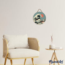 Load image into Gallery viewer, Paint by numbers on Wood Slice - The Great Wave