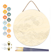 Load image into Gallery viewer, Paint by numbers on Wood Slice - The Great Wave