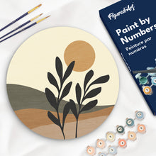 Load image into Gallery viewer, Paint by numbers on Wood Slice - Abstract Plants in the Sun Figured'Art USA