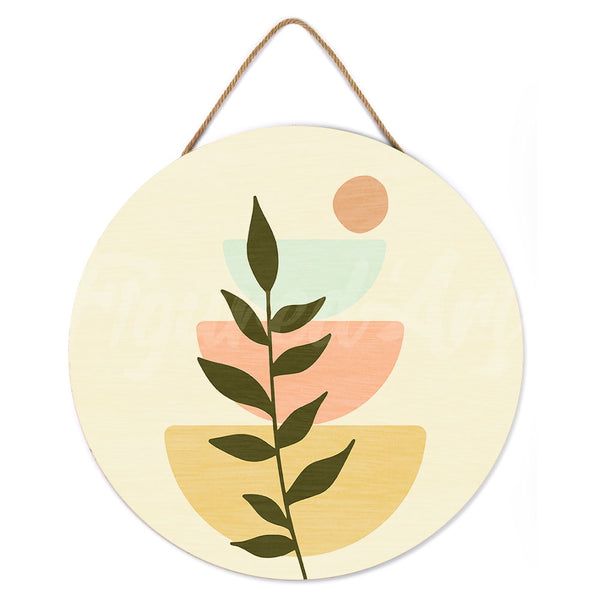 Paint by numbers on Wood Slice - Abstract Botanical Art 2
