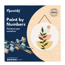 Load image into Gallery viewer, Paint by numbers on Wood Slice - Abstract Botanical Art 2