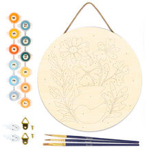 Load image into Gallery viewer, Paint by numbers on Wood Slice - Pot of Flowers