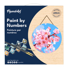 Load image into Gallery viewer, Paint by numbers on Wood Slice - Cherry Blossom