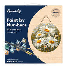 Load image into Gallery viewer, Paint by numbers on Wood Slice - Daisies
