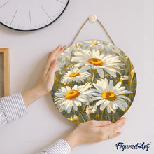 Load image into Gallery viewer, Paint by numbers on Wood Slice - Daisies