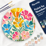 Paint by numbers on Wood Slice - Colorful Floral Pattern Figured'Art USA