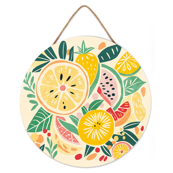 Paint by numbers on Wood Slice - Fruits