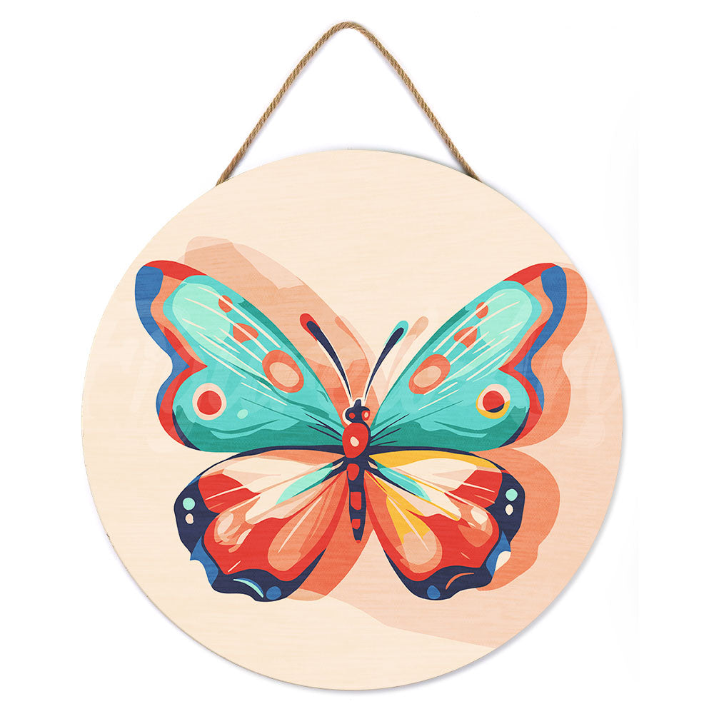 Paint by numbers on Wood Slice - Butterfly
