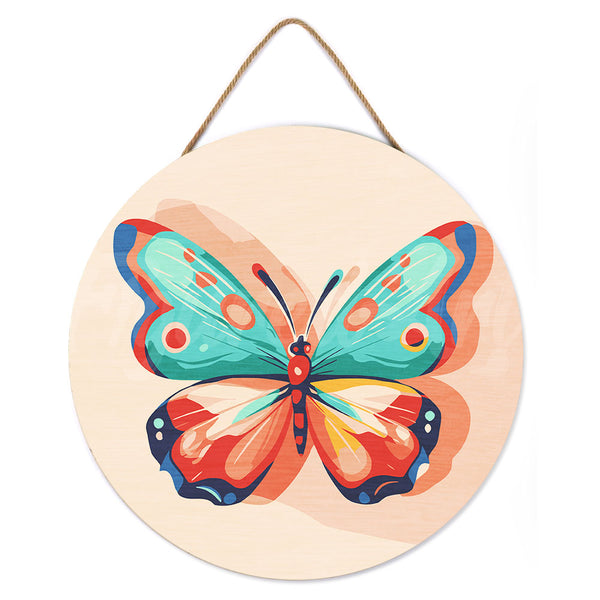 Paint by numbers on Wood Slice - Butterfly