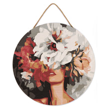 Load image into Gallery viewer, Paint by numbers on Wood Slice - Beauty Behind Flowers