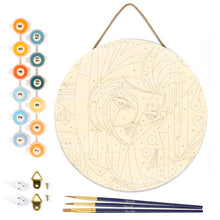 Load image into Gallery viewer, Paint by numbers on Wood Slice - Picasso Style Abstract Woman