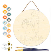 Load image into Gallery viewer, Paint by numbers on Wood Slice - Beauty and Liberty