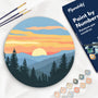 Paint by numbers on Wood Slice - Pine Forest Figured'Art USA