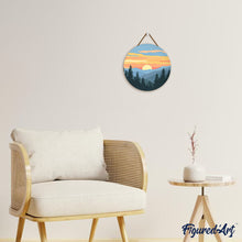 Load image into Gallery viewer, Paint by numbers on Wood Slice - Pine Forest