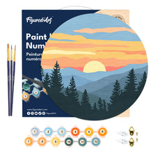 Load image into Gallery viewer, Paint by numbers on Wood Slice - Pine Forest